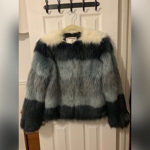 Zara Faux Fur Striped Jacket